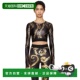 香港直邮versace Crop 范思哲 黑色 1h可退 Couture 女士 Chain