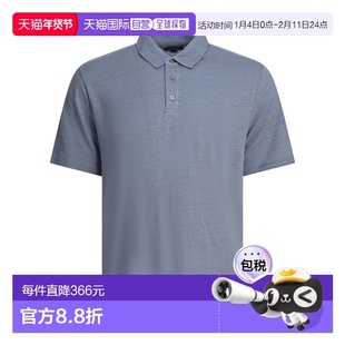 1h可退 香港直邮VINCE 男士 亚麻Polo衫 M92369595A396CABLIGHTBL