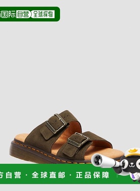 自营欧洲直邮DrMartens马丁大夫 Josef男女通用米色绿色皮革凉鞋