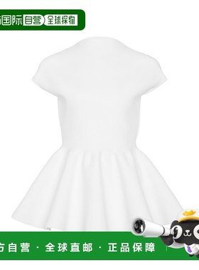 香港直邮Alaia 针织荷叶边上衣 AA9H1171K034A短袖