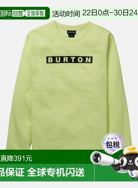 自营欧洲直邮Burton伯顿 Oak男士荧光黄绿色聚酯纤维速干圆领卫衣
