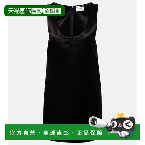 香港直邮Saint Laurent 圣罗兰 女士 缎面迷你连衣裙吊带