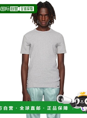 香港直邮Tom Ford 汤姆 福特 男士 灰色 Cotton Crewneck T 恤 T4