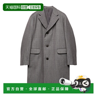 香港直邮Prada 单排扣羊毛大衣男装 UC554M15O1SOOO外套普拉达