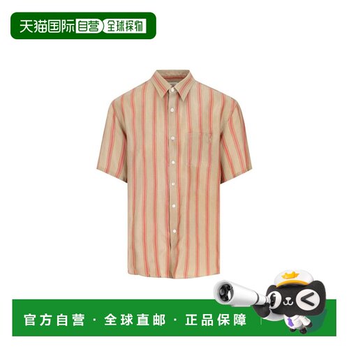 1h可退 香港直邮Saint Laurent 圣罗兰 男士 条纹短袖衬衫 859781
