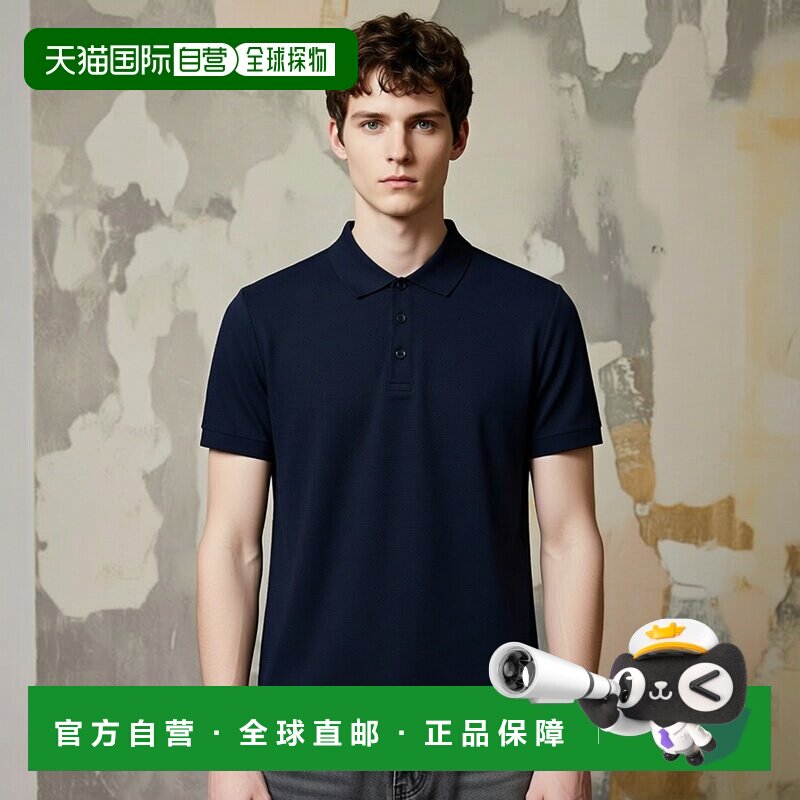 自营Burberry博柏利 男士海军蓝棉质短袖polo衫