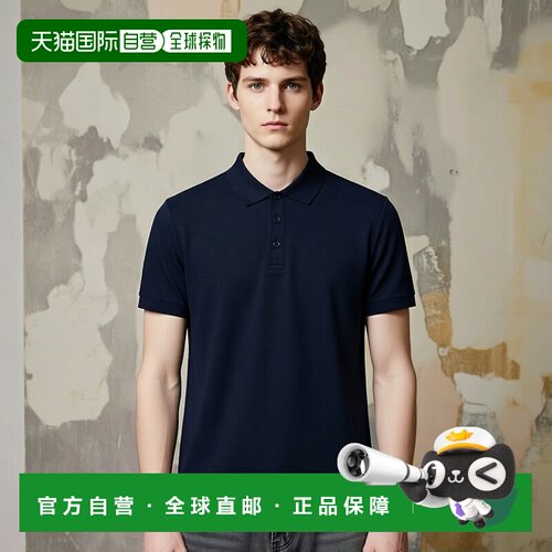 自营Burberry博柏利 男士海军蓝棉质短袖polo衫