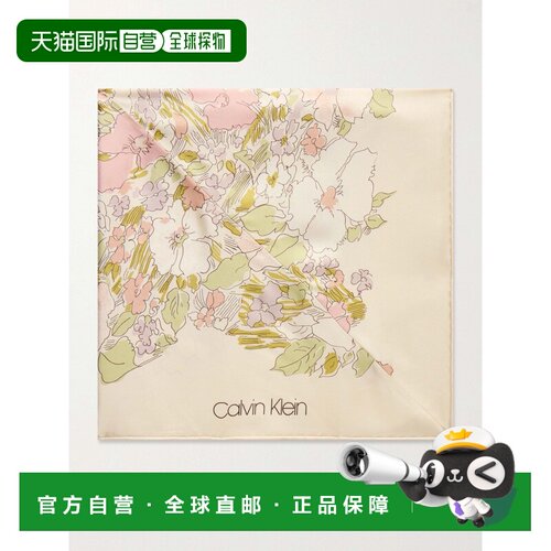 1h可退 香港直邮calvin klein 女士 Lorelai 花卉图案真丝-斜纹围