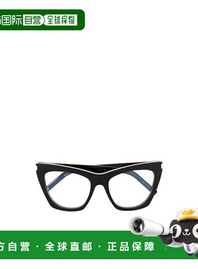 香港直邮Saint Laurent 黑色徽标平光镜 SL214KATEOPT