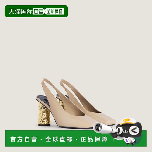 自营欧洲直邮Givenchy纪梵希 Tape女士米色皮革细高跟浅口鞋单鞋