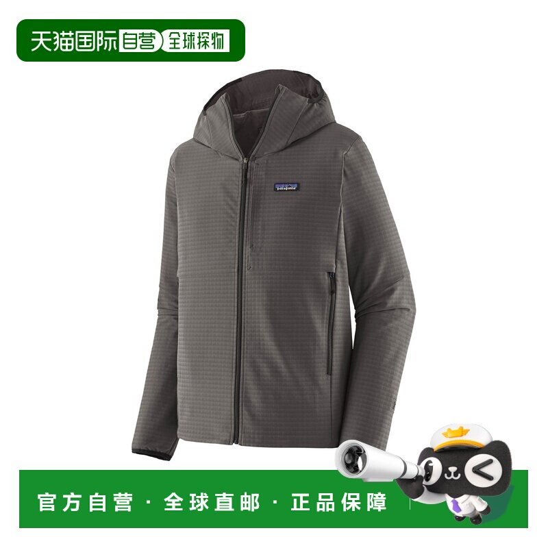 自营欧洲直邮Patagonia R1 TechFace男士灰色聚酯纤维连帽抓绒衣