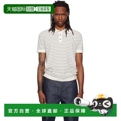 香港直邮A.P.C. 男士 灰白色 Fitted Striped Polo 衫 COHLPH2348