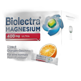 欧洲直邮德国Biolectra氧化镁高剂量400mg补镁口溶粉60包无糖橘子