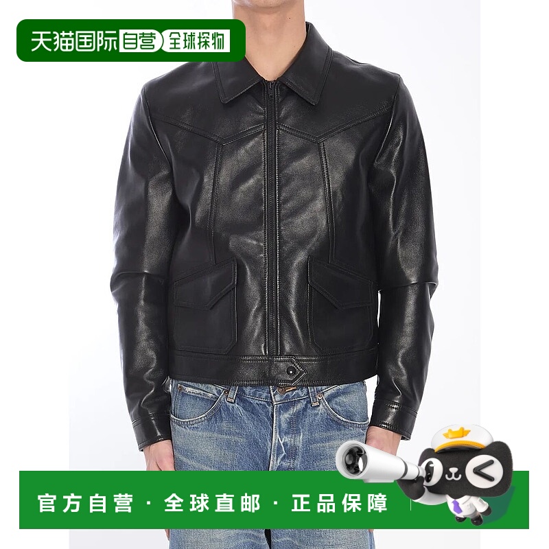1h可退 香港直邮Celine 思琳 男士 长袖皮夹克 2EH33269L拉链