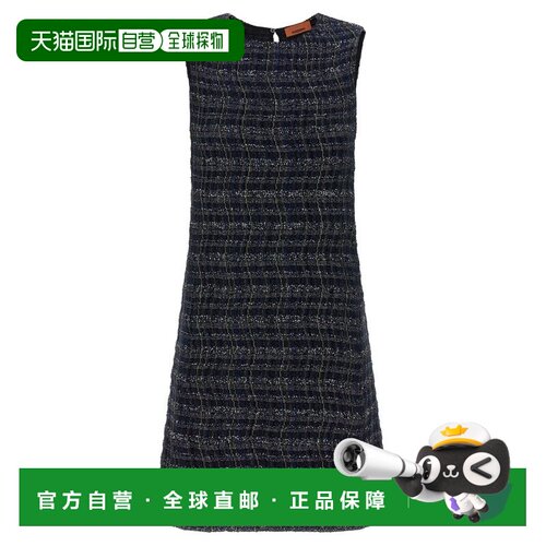 1h可退 香港直邮MISSONI 米索尼 女士 格纹图案迷你连衣裙 DS25WG
