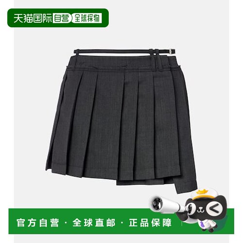 1h可退 香港直邮Acne Studios 艾克妮 女士 不对称褶裥迷你半身裙