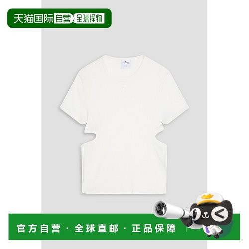 1h可退 香港直邮Courreges 女士 剪口棉针织T恤 322JTS038JS00010