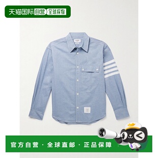 香港直邮Thom Browne 汤姆 布朗 男士 四條紋法蘭絨襯衫 MWL420AF