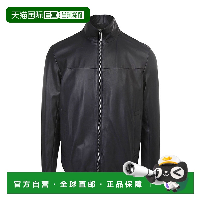 香港直邮EMPORIO ARMANI 拉链长袖皮夹克 Men crov