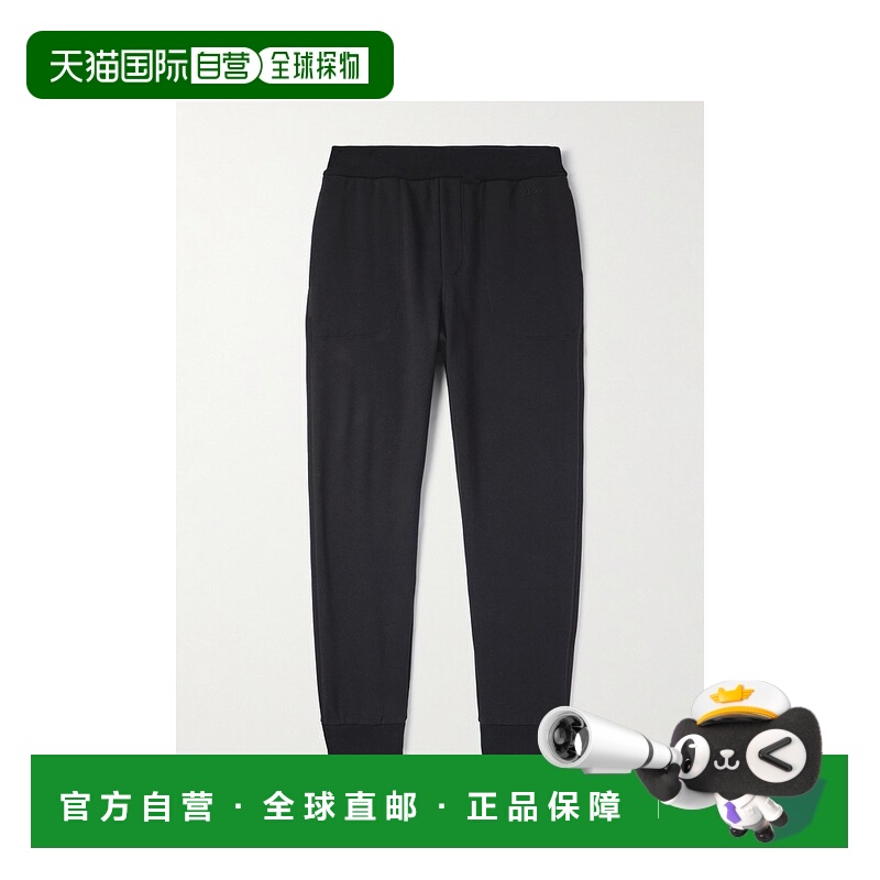 香港直邮zegna 杰尼亚 男士 锥形Logo刺绣棉混纺针织运动裤 N6N83
