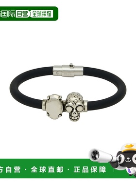 1h可退 香港直邮mcqueen 亚历山大 麦昆 女士 手链 black黑色 舒