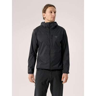 自营1h可退 欧洲直邮Arcteryx始祖鸟 Squamish男士黑色尼龙防风连