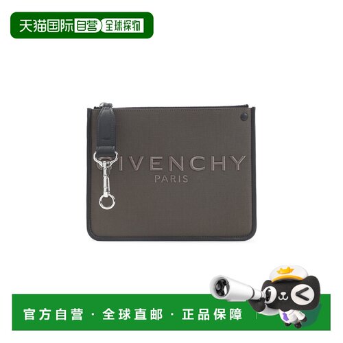 香港直邮Givenchy 纪梵希 男士 灰褐色帆布拉链式小包 BK60GNK21W
