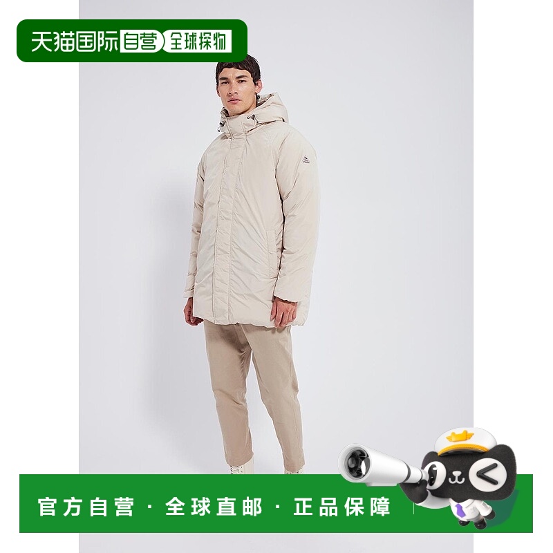 自营欧洲直邮Pyrenex Spark男士米白色羽绒连帽派克大衣
