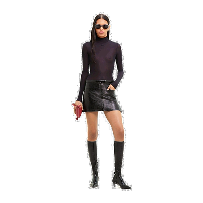 1h可退 香港直邮Courreges 梯形半身裙 323CJU116VY0014a字裙