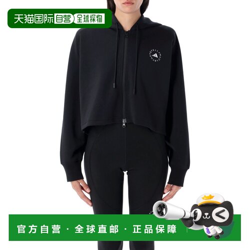 香港直邮adidas 阿迪达斯 女士 by Stella McCartney 黑色短款拉