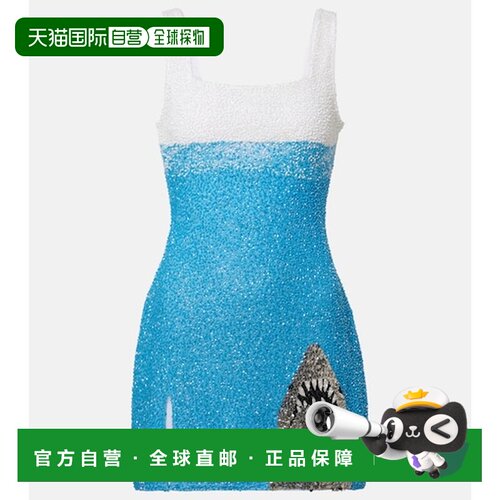 香港直邮Staud 女士 Le 褐色钉珠迷你连衣裙 white白色 舒适时尚
