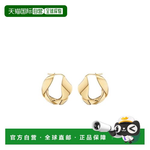 自营欧洲直邮Polene &Eacute;ole女士金色24K镀金波浪耳环配饰