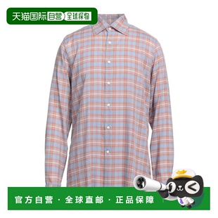 1h可退 香港直邮Dunhill 登喜路 男士 格纹衬衫 blue蓝色 舒适时