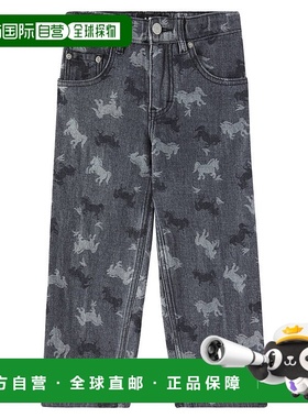 1h可退 香港直邮Molo 女童 Aiden 提花直筒牛仔裤童装 black黑色