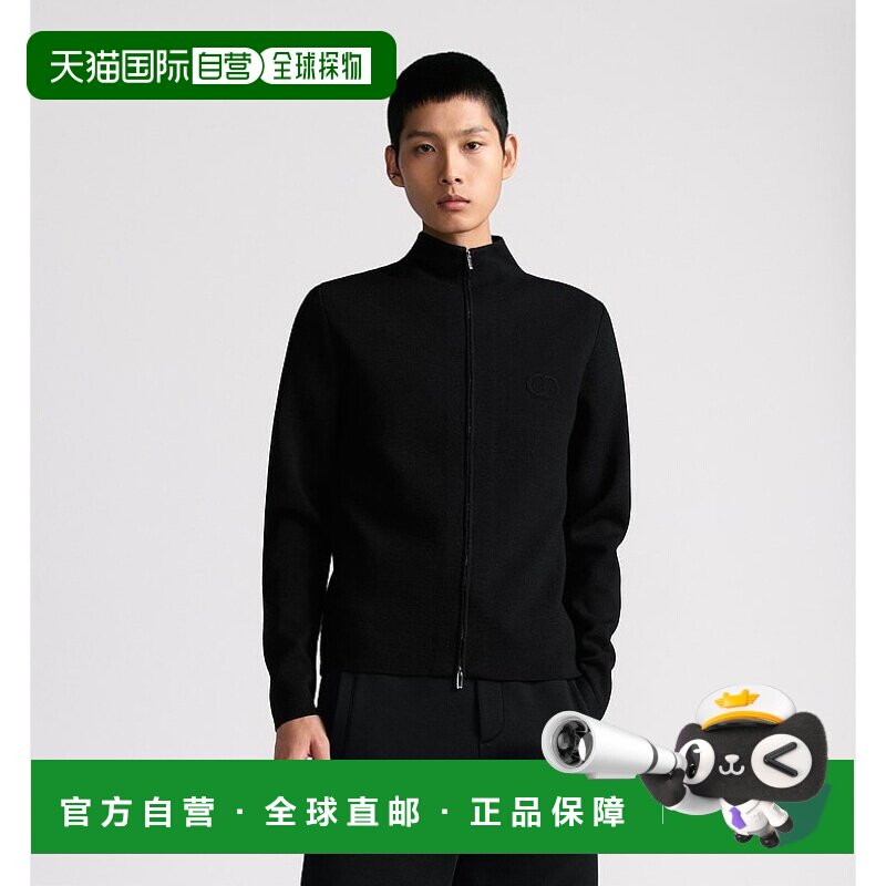 欧洲直邮christiandior男装针织衫毛衣流行羊毛高领迪奥拉链