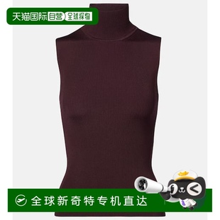 罗纹针织高领上衣 1h可退 Benita 香港直邮KHAITE red红色 女士