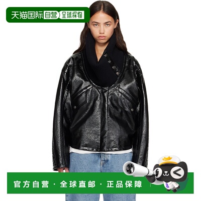香港直邮Lanvin 朗雯 女士 黑色 Short Vinyl 夹克 RWCO00236378A