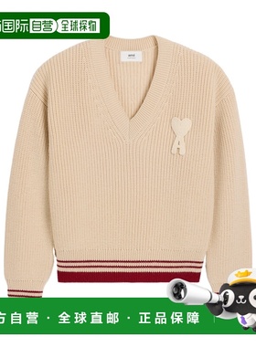 1h可退 香港直邮Ami Paris 长袖V领毛衣 UKS268KN0068.