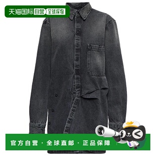 香港直邮OFF-WHITE C O VIRGIL ABLOH 女士 衬衫式牛仔迷你连衣裙