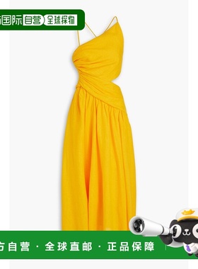 1h可退 香港直邮ZIMMERMANN 女士 剪口亚麻中长连衣裙 3109DSS233