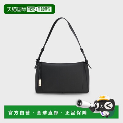 自营欧洲直邮HUGO BOSS雨果博斯 女士黑色粒面皮革徽标牌单肩包