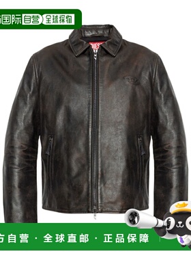 香港直邮26SS L-Amar-WRD 标志压花皮革夹克 Men