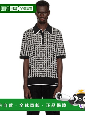 香港直邮AMIRI 男士 黑色 MA Quad Polo 衫 AMKNPO1058