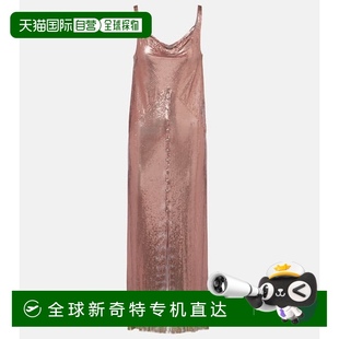 pink粉色 1h可退 流苏金属感中长连衣裙 香港直邮Rabanne 舒 女士