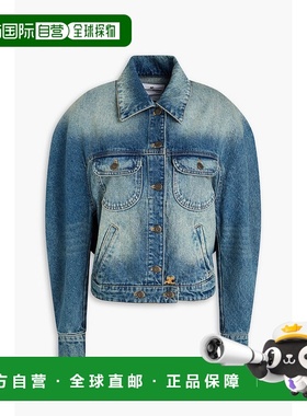 1h可退 香港直邮Courreges 女士 圆形褪色设计牛仔布夹克 422DVE0