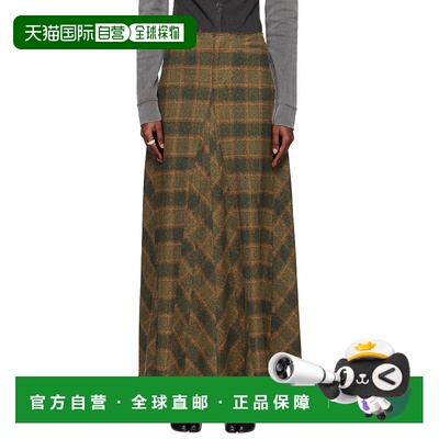 1h可退 香港直邮Our Legacy 女士 绿色 Rebel 半身裙 W4254RV格纹