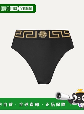 1h可退 香港直邮Versace 范思哲 女士 黑色 Greca Border 比基尼