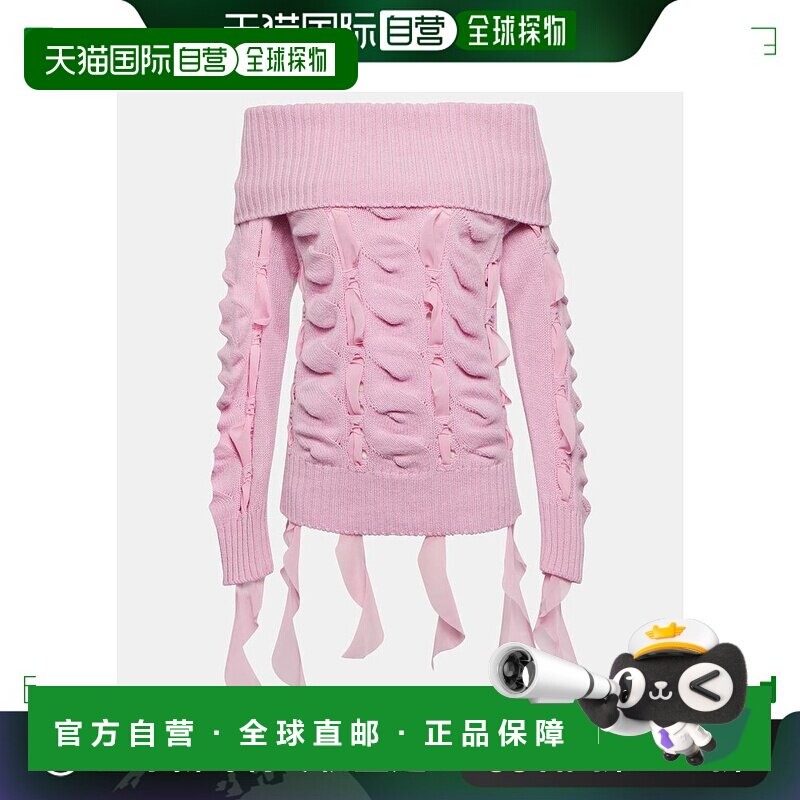 1h可退 香港直邮Blumarine 蓝色情人 女士 Rushed 露肩羊毛毛衣 0