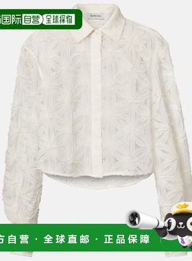 1h可退 香港直邮Simkhai 女士 Anders 短款花朵衫 white白色 舒适