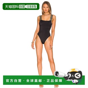 香港直邮versace 黑色 范思哲 方形领连身泳装 ABD0 女士 1h可退